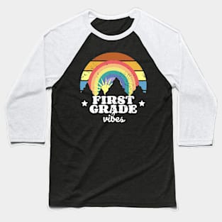 First Grade vibes Vintage Rainbow 1st grade Baseball T-Shirt